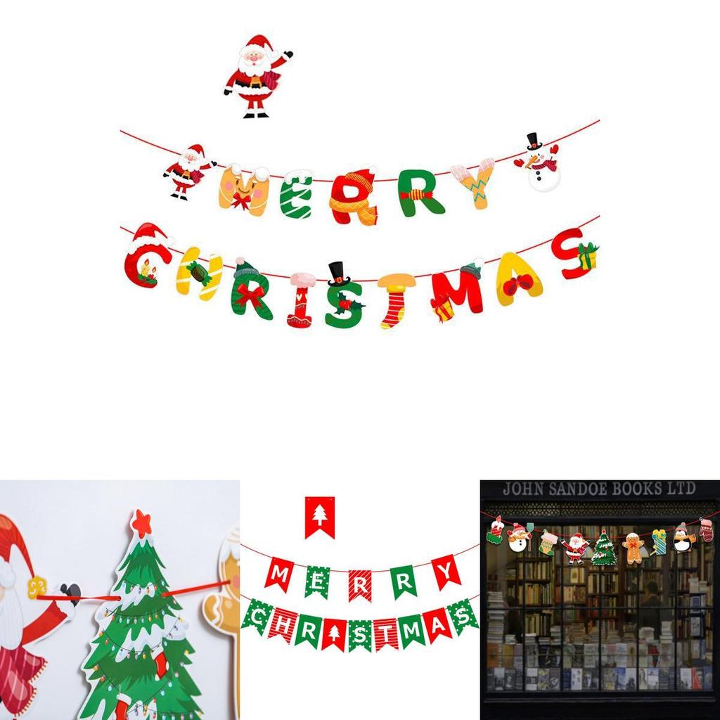 Vibrant Christmas Party Banner With Santa Claus And Elk Designs For Joyful Holiday Decor