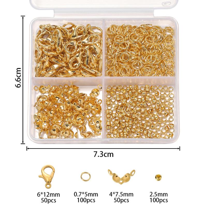 500Pcs/Box Jewelry Making Kit Lobster Clasps & Jump Rings With Box For Diy Chain Necklace Bracelet Anklet Supplies Connectors