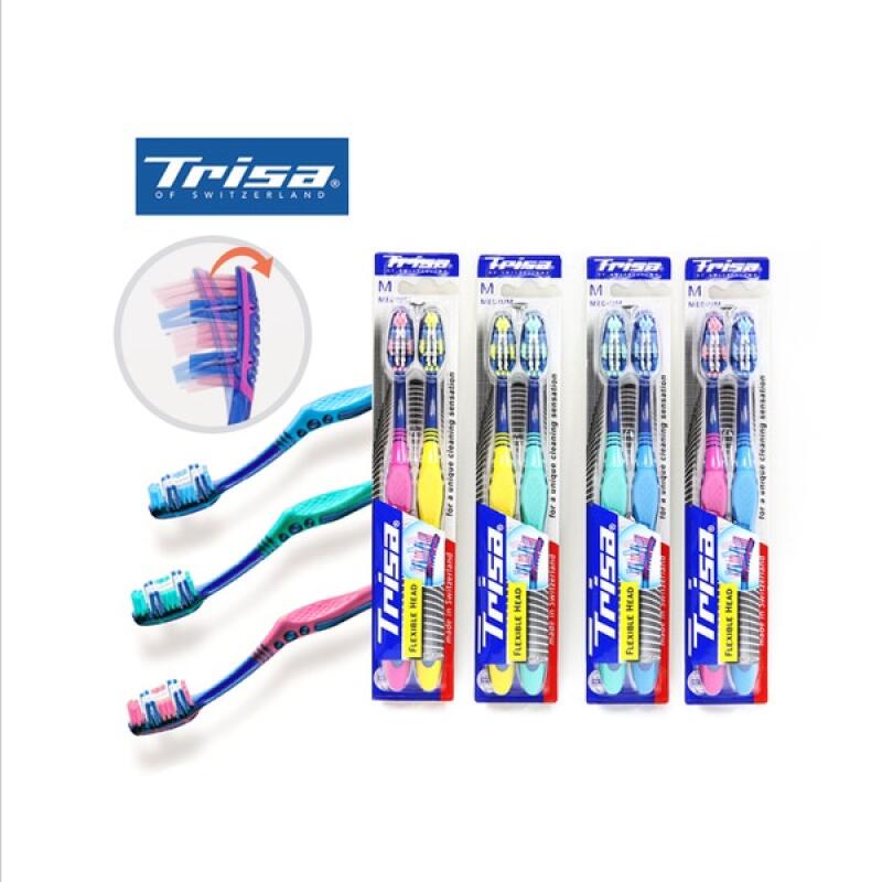 TRISA Flexible Tongue Cleaner Functional Head Toothbrush 2-Pack 4435