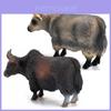 Modello di Mucca Marrone Grigio Animale Simulato Set di Ornamenti Ornamento da Scrivania Per Gioco Educativo e Collezione per Bambini