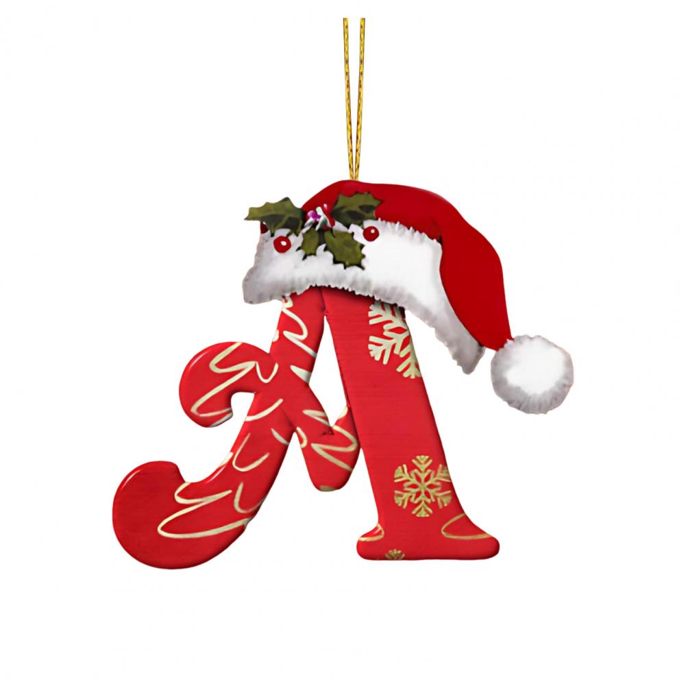 Christmas Tree Letter Decorations Ornaments Set with Santa for Home Holiday