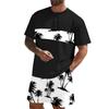 Men's Casual Two Piece Set Short Sleeve T Shirt and Elastic Waist Drawstring Shorts Summer Outfit Lightweight Comfortable Fit