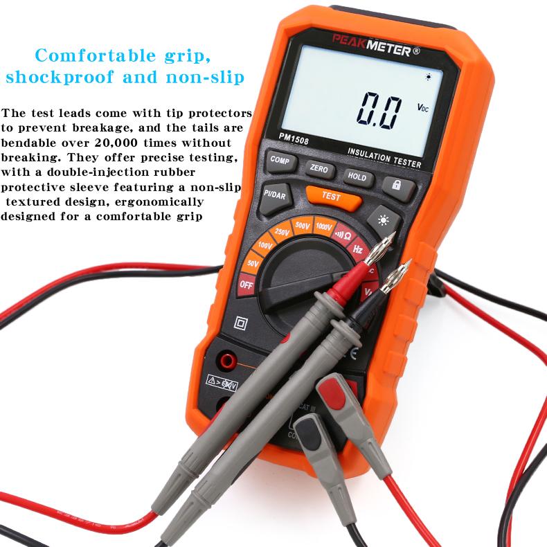 PEAKMETER PM1508 High Precision Handheld Insulation Resistance Tester, an Electronic Megohmmeter Insulation Resistance Meter