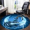 1pc Moon Fox Office Round Area Rug,  Mat Suitable For Office, Under Office Chairs Bedroom Living Room Home Decor, Room Deco