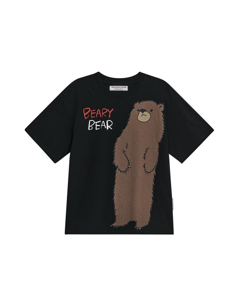 THEMUSEUMVISITOR Beary Bear T-Shirt (Black)