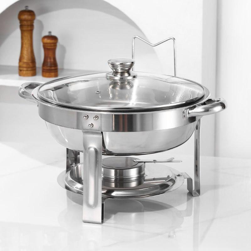 Large Capacity Stainless Steel Buffet Stove Hotel Insulation Stove Restaurant Circular Alcohol Heating Stove Food Heater