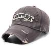 Letter New York Broken Hole Baseball Cap Washed Cotton Adjustable Embroidery Baseball Cap Sunscreen Hats For Man Women Fashion