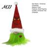Front Wall Festive Hanging Decor Christmas Tree Green Haired Plush Ornament, Stuffed Animal Doll Dwarf Garden Holiday Accents Figurine, Party Supplies