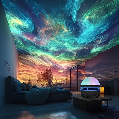 2 In 1 Orr Star Projector, Star Projector, LED Color-changing Light, with a Variety of Home Decoration Light Effects, Home Decoration Birthday Gift