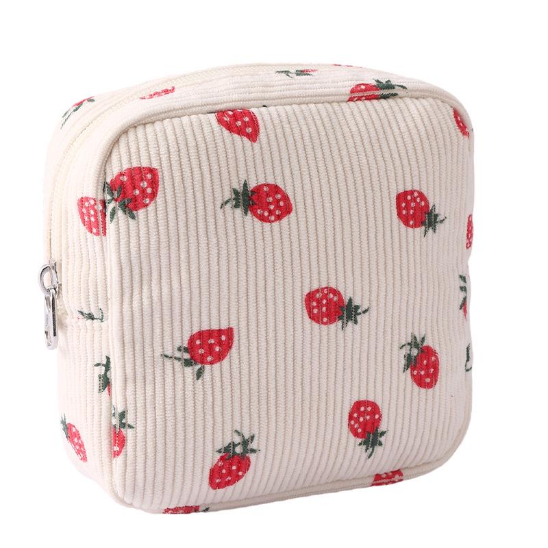 

Стильная вельветовая сумка для гигиенических прокладок с гладкой молнией, разных цветов 17 x 14 x 5.5 cm