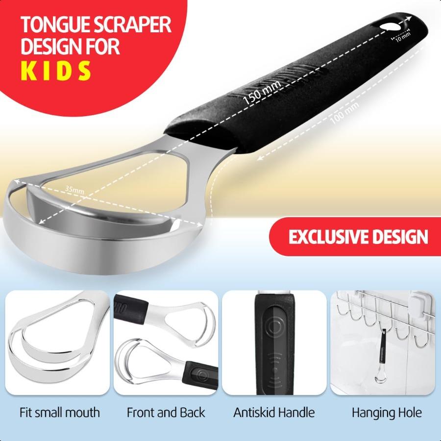 

Cbiumpro 4Pack Tongue Scraper for Adults and Stainless Steel Tongue Cleaner with Travel Case Reduce Bad Breath United States