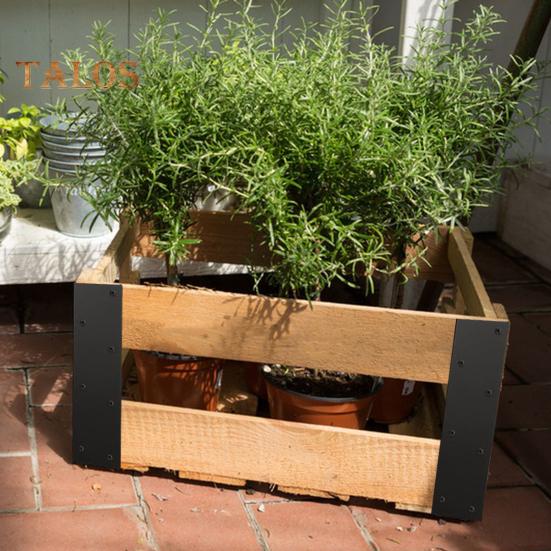 4 Τεμάχια Υψωμένο Παρτέρι Κήπου Γωνιακός Σύνδεσμος Βαρέως Τύπου Χάλυβας Άνθρακα Εύκολη Συναρμολόγηση Μεταλλική Υποστήριξη Κήπου