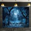 The Magic Forest Night Sky and Moon Tree Background Is Suitable for Adult Portraits Party and Event Photography Backgrounds