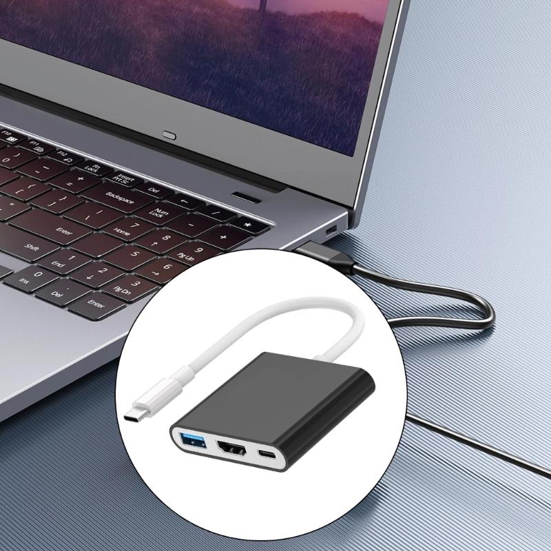 Portable TV Dock 3 in 1 USB C Game Station with HDTV USB3.0 USB C Port Adapter for Switch Console Multiple Gaming Device