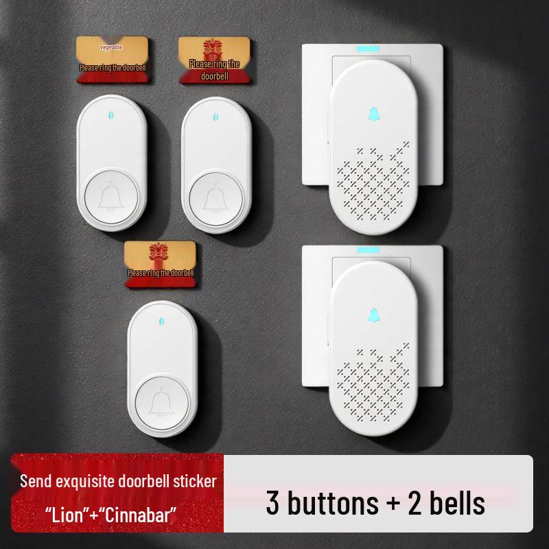 Wireless Long-Distance Smart Doorbell for Home & Office - One-to-Two Remote Control with Adjustable Volume for Elderly Assistance