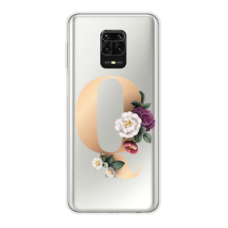 Letter Alphabet Flowers Z Silicone Cover For Xiaomi Redmi Note 10 10S 9 9S Pro Max 9T 8T 8 7 6 5 Pro 5A 4X 4 Phone Case