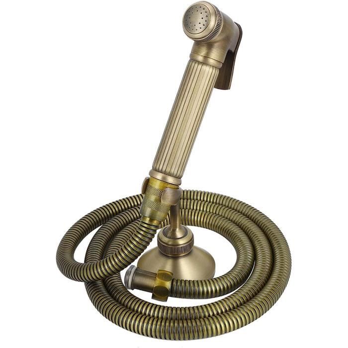Toilette Bidet Conservateur All Bronze Vintage Cuivre Sièges De Toilette Portatifs Pulvérisateur De Bidet Avec Tuyau Base Fix[H4614]