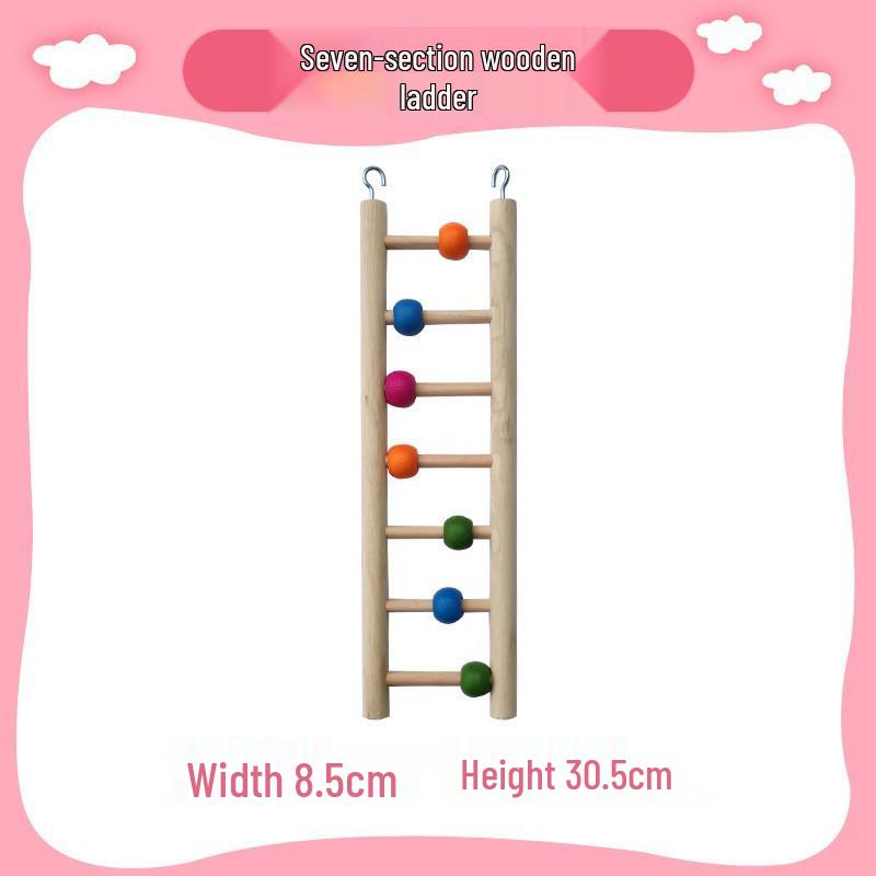 Parrot Swing & Climbing Ladder Toy for Budgies and Cockatiels - Chewable Hanging Ring & Cloud Design