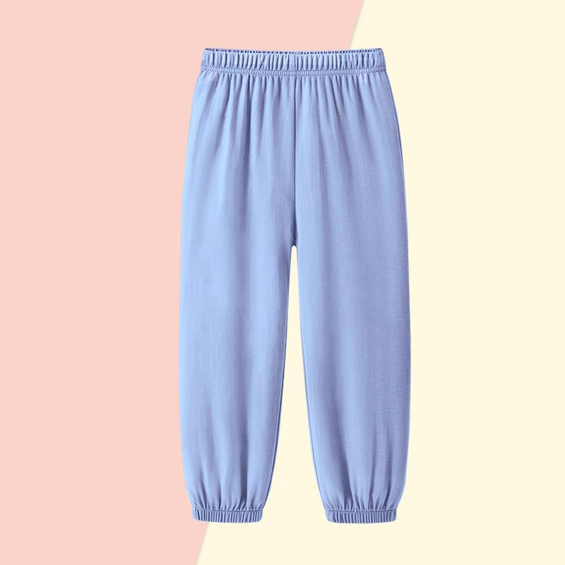 Home Solid Color Anti-Mosquito Pants Pure Cotton All-Cotton Boys and Girls Summer Thin Breathable