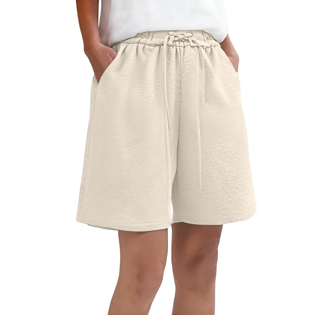 Women's Casual Wide-Leg High-Waisted Slimming Lightweight Drawstring Shorts