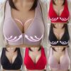 Womens Front Fastening Non-wire Push Up Bra With Soft Lined Deep-v Design For Ultimate Comfort
