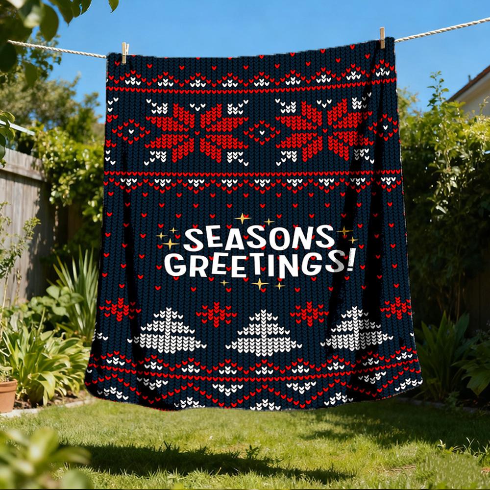 

1pc Christmas pattern Outdoor Soft Polyester Flannel Throw Blanket Versatile for All Seasons , Soft , Cozy , Warm All Season Quilted Throw , 80x120cm