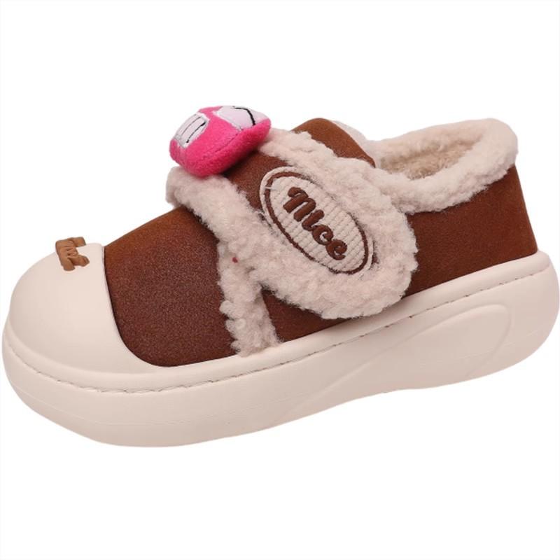 Cute Crayon Xiaoxin Cartoon Mao Mao Shoes Women's 2025 Winter New Outside Wear Student Dormitory Comfortable and Warm Baotou Drag