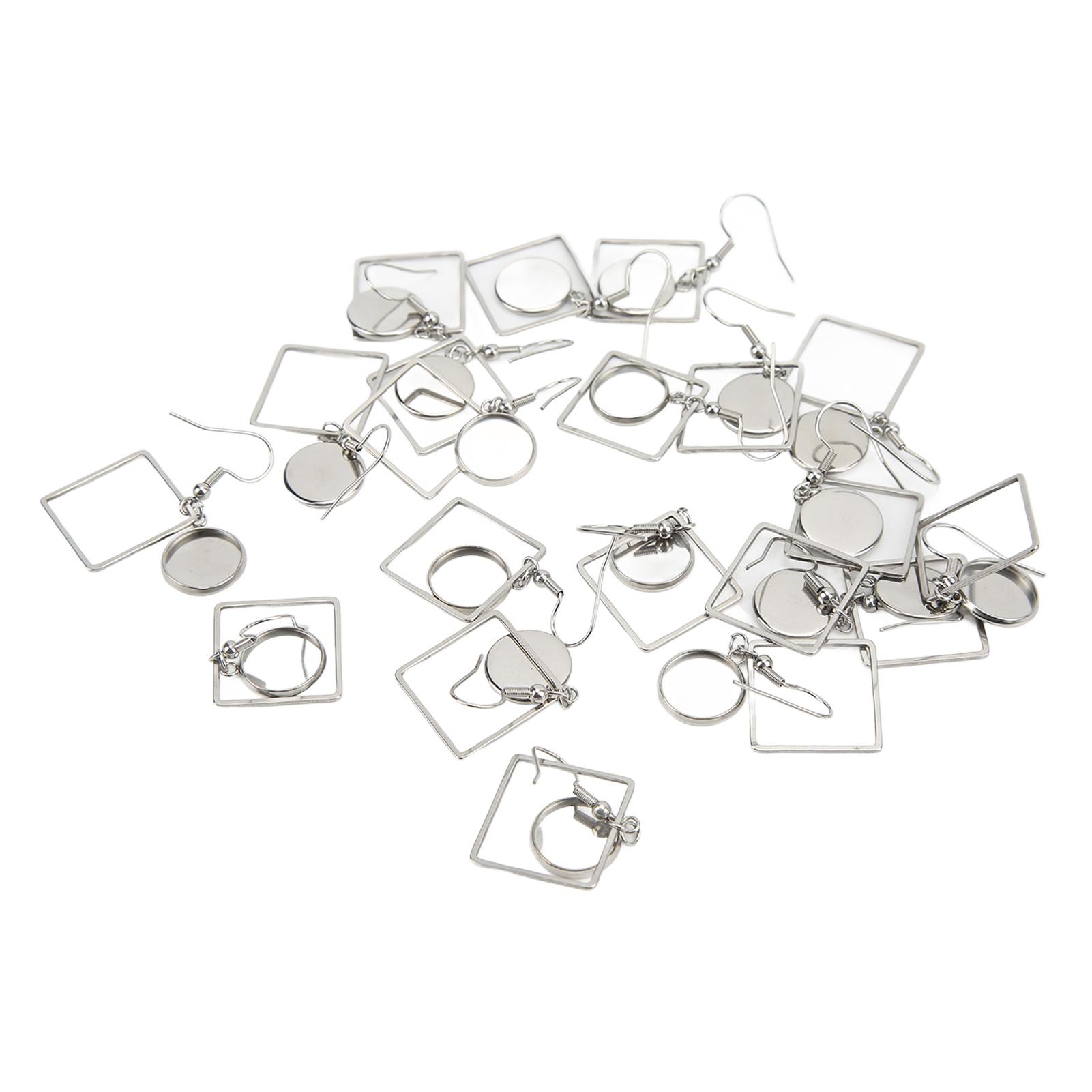 

20PCS Earring Blanks Personality Hollow Out Stainless Steel DIY Earrings Trays for Jewelry Making DIY Craft