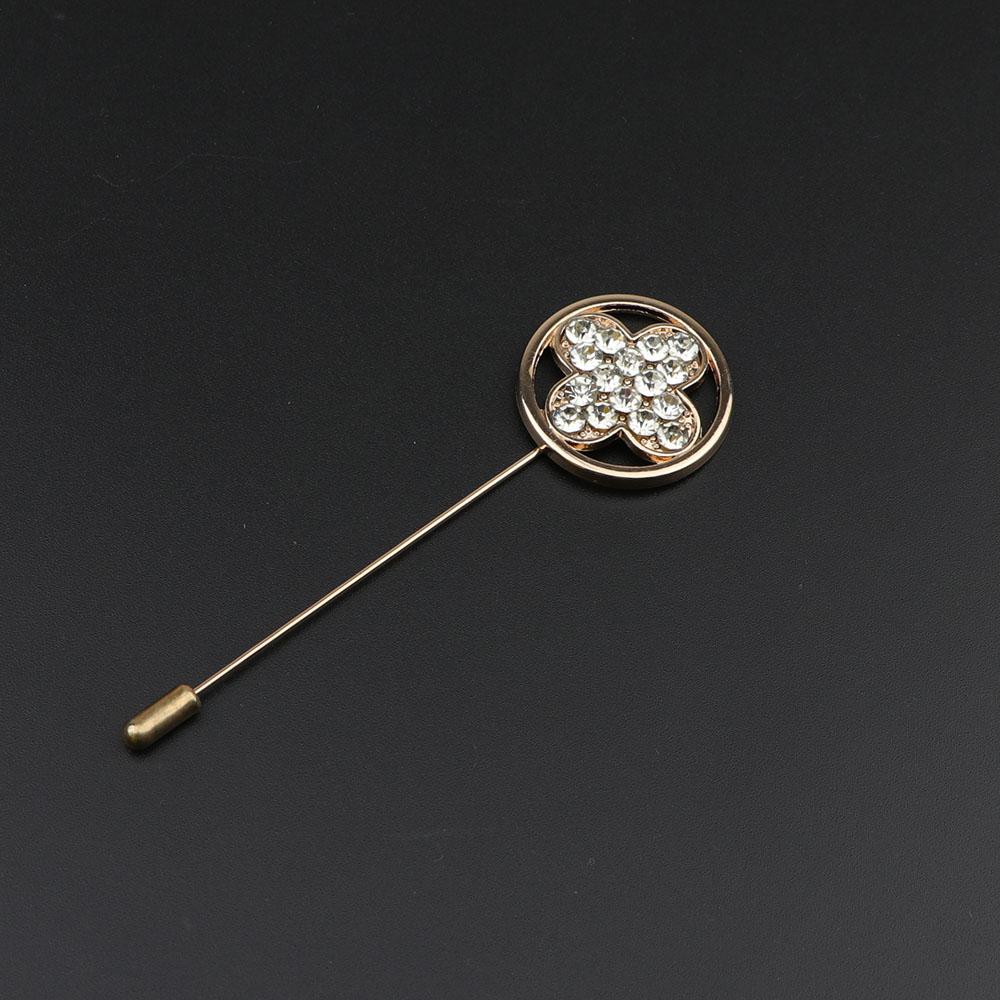 Men's Advanced Retro Breastpin Pin Golden Jewelry Rose Flower Banquet Brooch Stick Corsage Collar Pins Shirt Accessory Gift