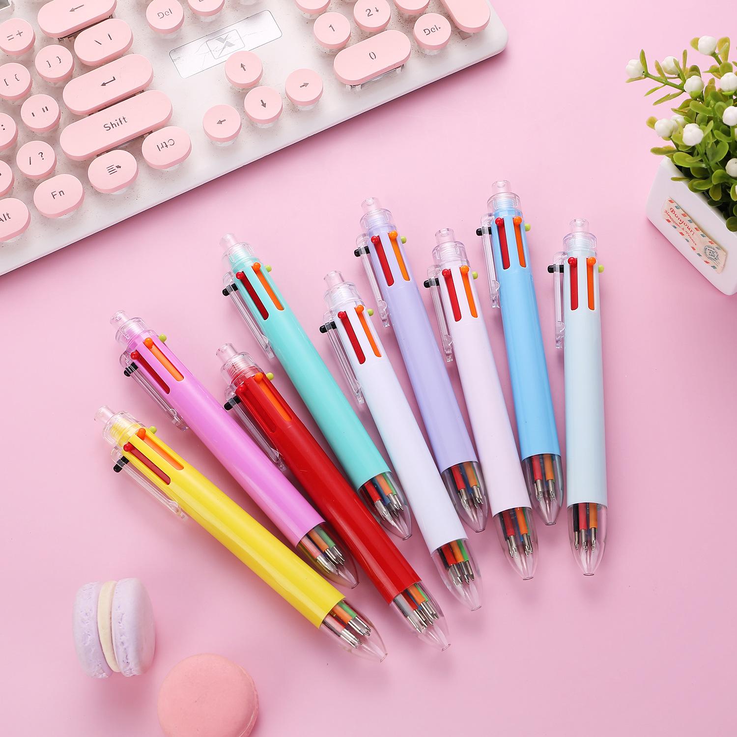 

10Pcs Six Color Ballpoint Pen Back To School Season Gift Suitable for Office Work, Writing, Diaries, Signatures, and Student Classroom Prizes Party Random style 10Pcs