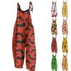Women's Jumpsuit Halloween Print Casual Loose Vintage Shoulder Strap Cotton Linen