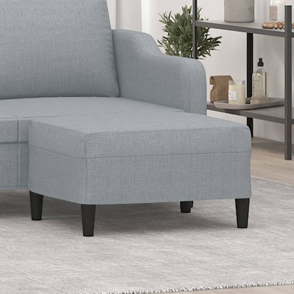 Footstool Light Grey 70 X 55 X 41 Cm Fabric