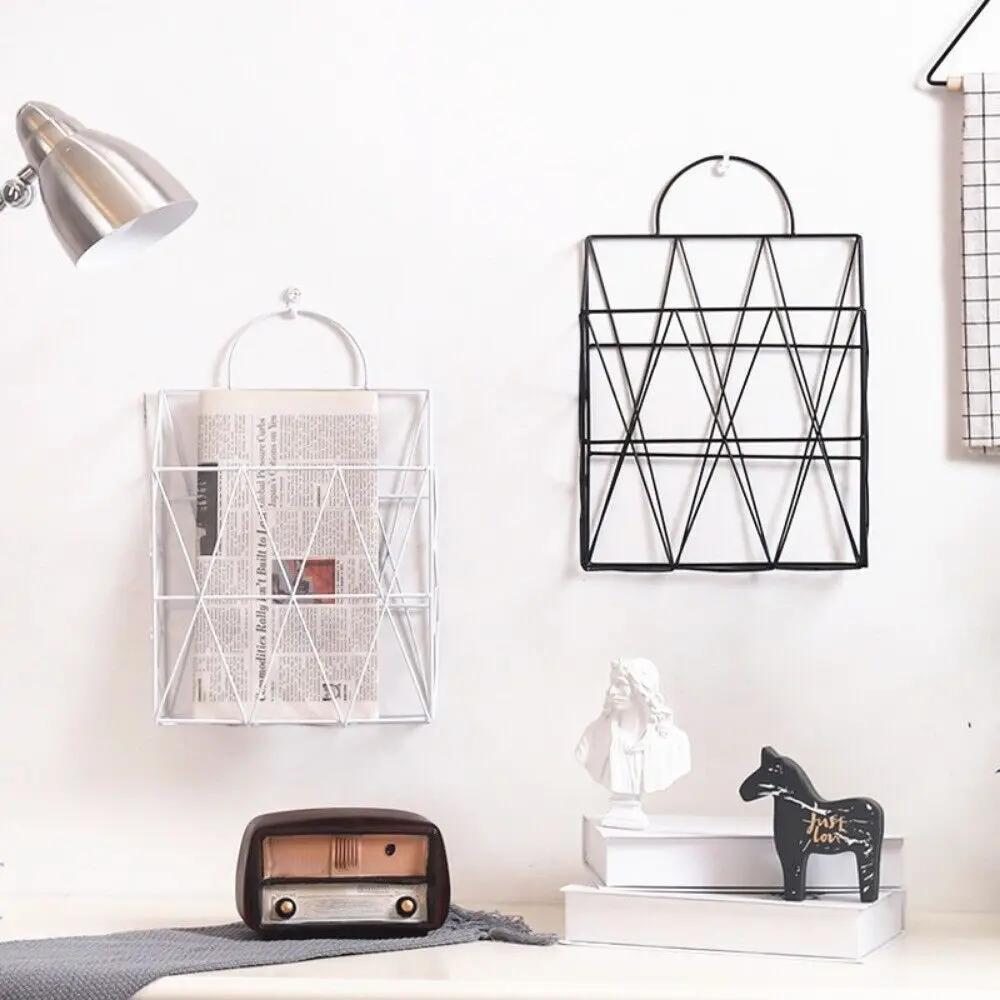 High-quality Iron Newspaper Holder Handheld Wall Mounted Organizer Rack Multi-purpose Bookshelf