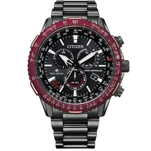 Citizen Promaster Pilot Watch CB5009-55E, 20 ATM Water Resistant, Radio-Controlled Solar Chronograph, Men's, Black