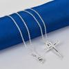 925 sterling silver 16-30 inch exquisite cross pendant necklace, women's fashion jewelry gift, wedding accessories