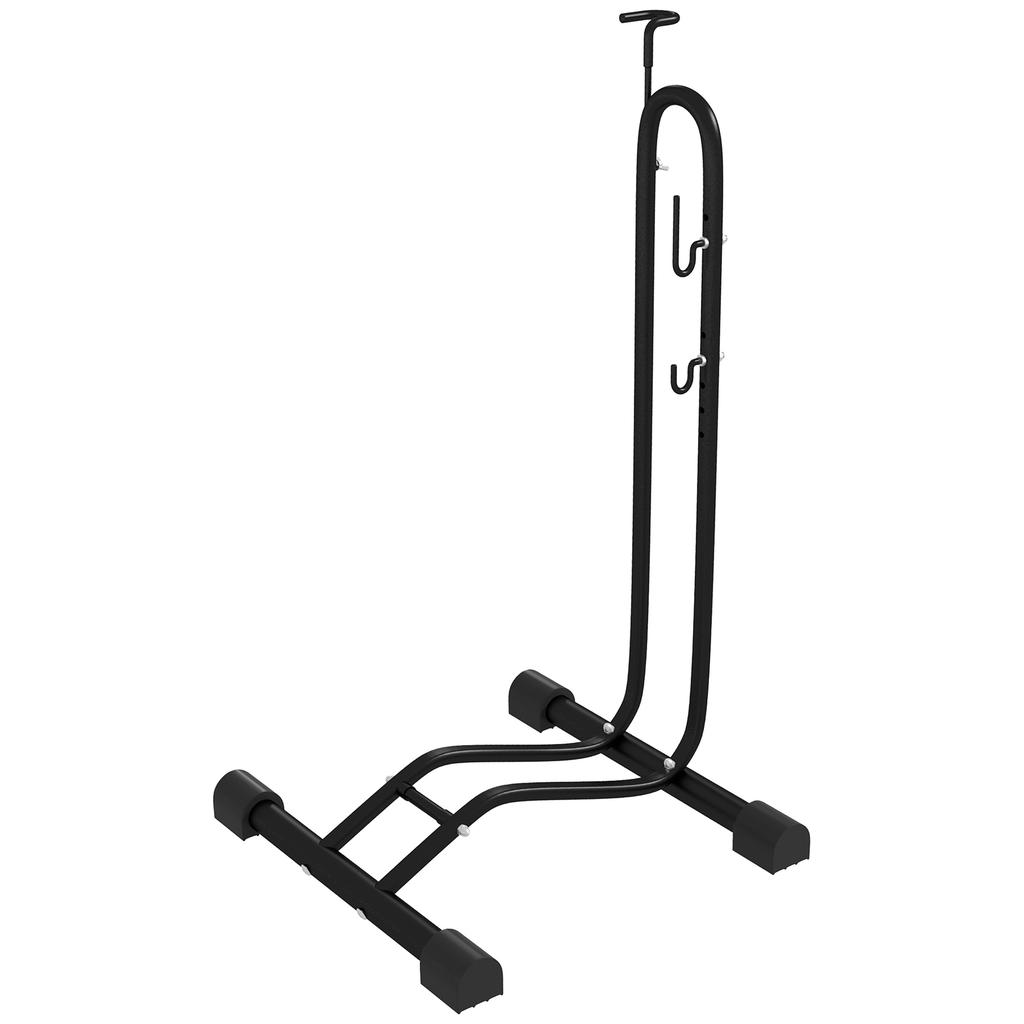 Vertical and Horizontal Bike Rack Bicycle, Storage Stand with Adjustable Hooks, for 24"-29" Wheels, 700c Bike