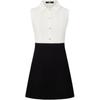 Color Block A-Line Sleeveless Dress Women Dresses Black White M21E1314