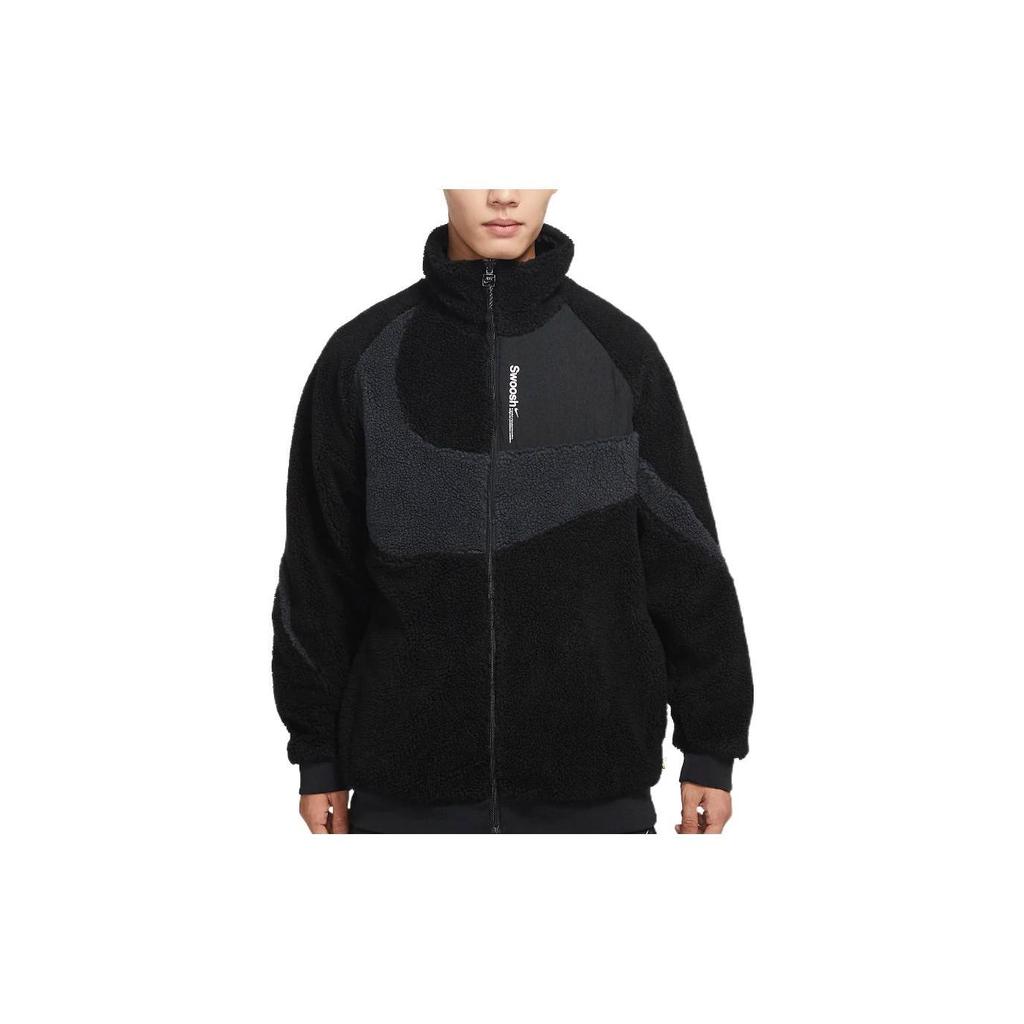 Nike Velvet Jackets Men's Black Stand Collar Moderate FB1910-010