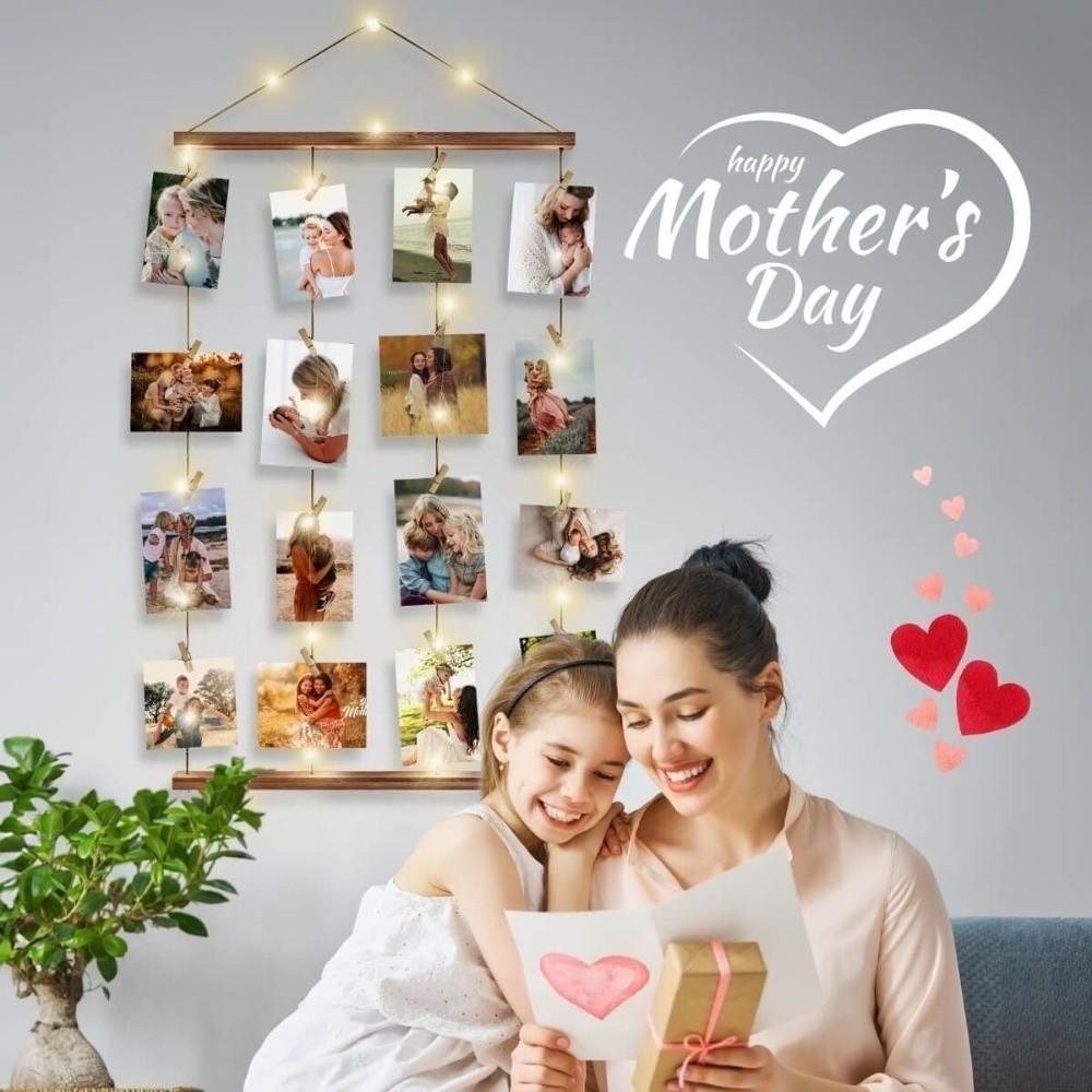 Minimalist Hanging Photo Display Handcrafted Photo Clip String Light Halloween