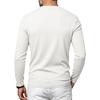 T-shirt da uomo a maniche lunghe con scollo a V a coste verticali, elasticizzata, vestibilità slim, maglia base, maglioni casual da indossare quotidianamente