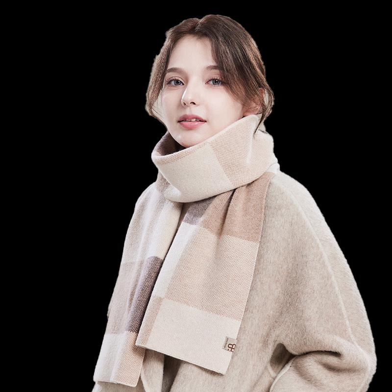 JIUMU Women's Pure Wool Warm Scarf
