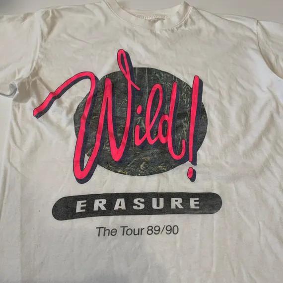 Vtg Erasure Band White Cotton Full Size Shirt Gift For Fan PP1269 Unisex T-Shirt S