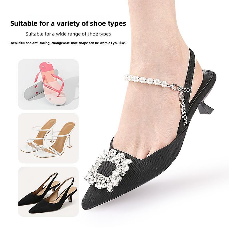 Pearl Chain Bundle Shoelaces Installation-free Shoes Big Not Heel Shoelaces Sandals Walk Off with Lazy People A Variety of Straps