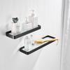 Black Space Aluminum Bathroom Tray - No-Drill, Nail-Free Storage Rack for Toilets and Dressing Tables