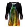 Women's Fashion Casual Three-quarter Sleeve Halloween Printed Round Neck Top