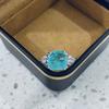 Gica Gema 925 Sterling Silver 10*10mm Paraiba Tourmaline Rings For Women Sparkling High Carbon Diamond Party Fine Jewelry Gifts
