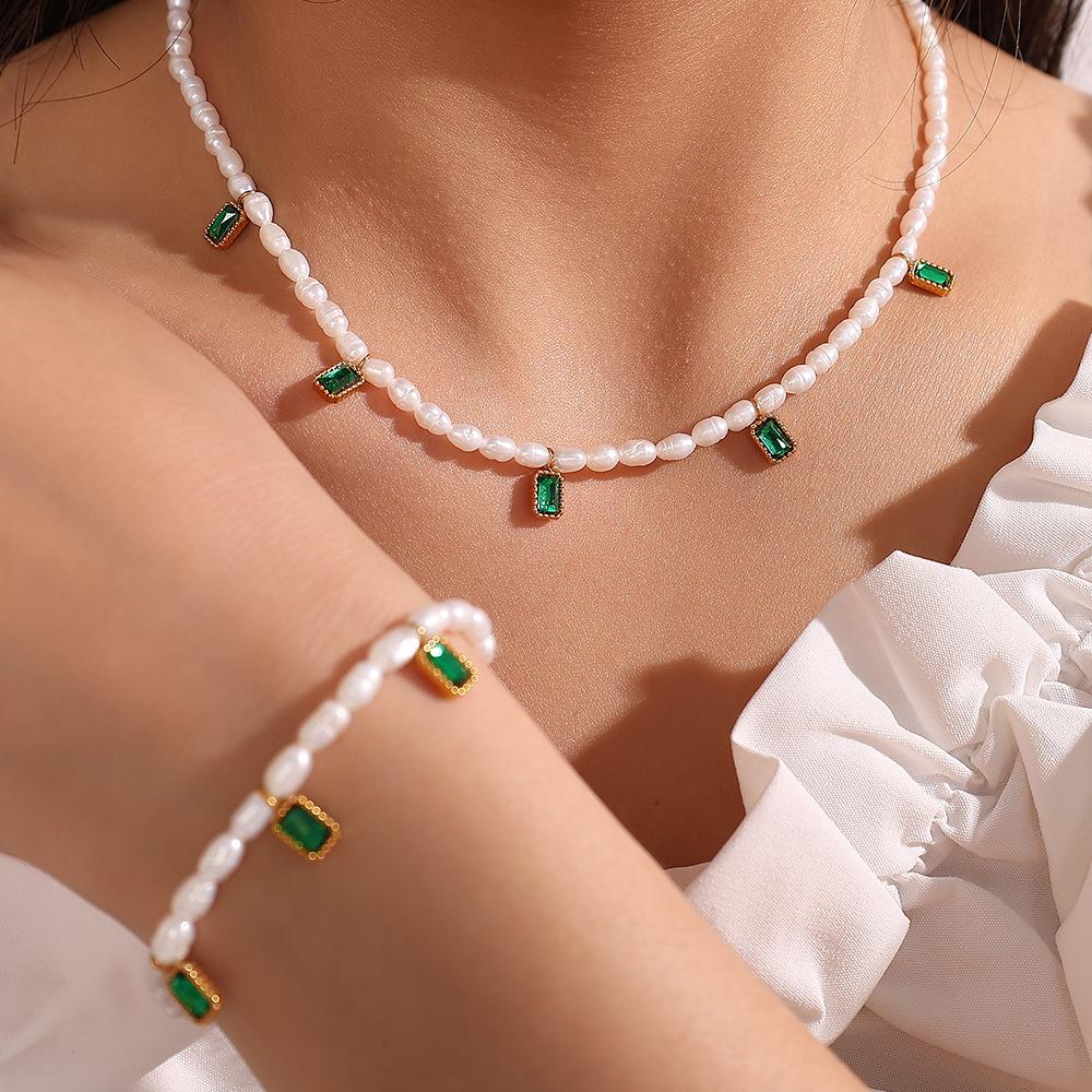 French Niche Fashion Freshwater Pearl Necklace Light Luxury High Sense Versatile Non-Fading Stainless Steel Women'S Jewelry