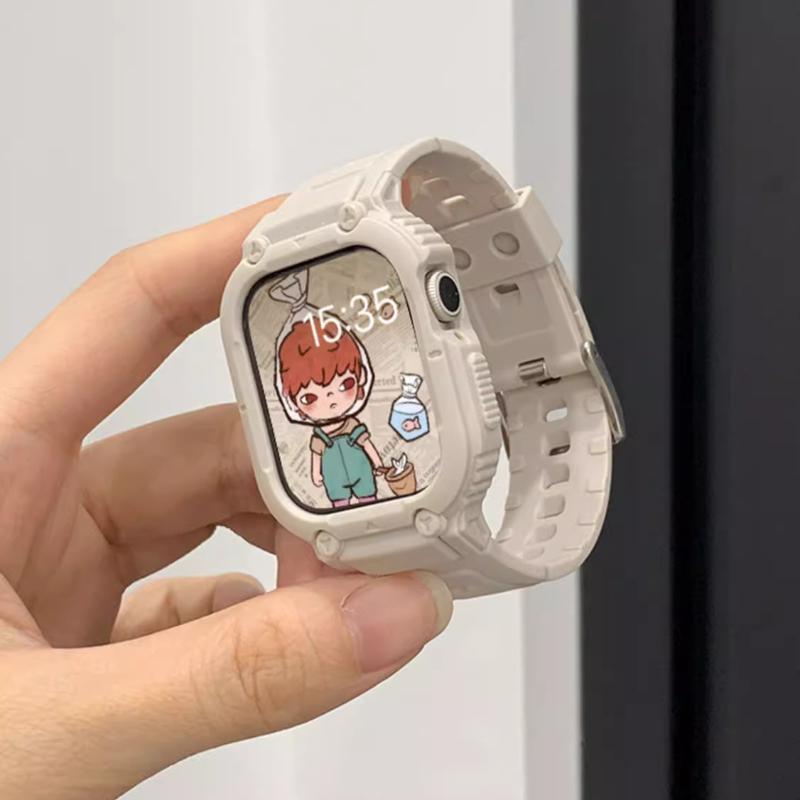 Cinturino per Apple Watch Ultra 49mm 45mm 44mm 41mm 40mm Cinturino in silicone per Iwatch Serie 8 7 6 Se 5 4 Bracciale con copertura protettiva