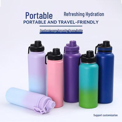 Amerikanischer Stil 304 Edelstahl Vakuumisolierte Thermoskanne – doppelwandig, großes Fassungsvermögen, Wasserflasche für Outdoor-Sportarten.