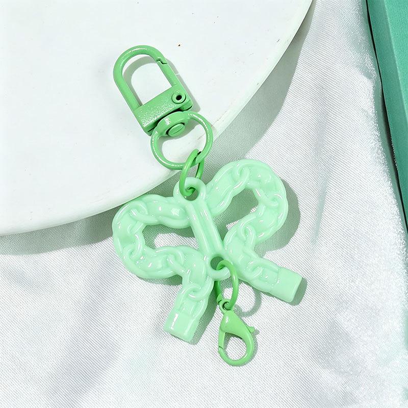 Transparent Acrylic Bow Keyring for Girls' Bags - DIY Pendant Accessory Small Gift